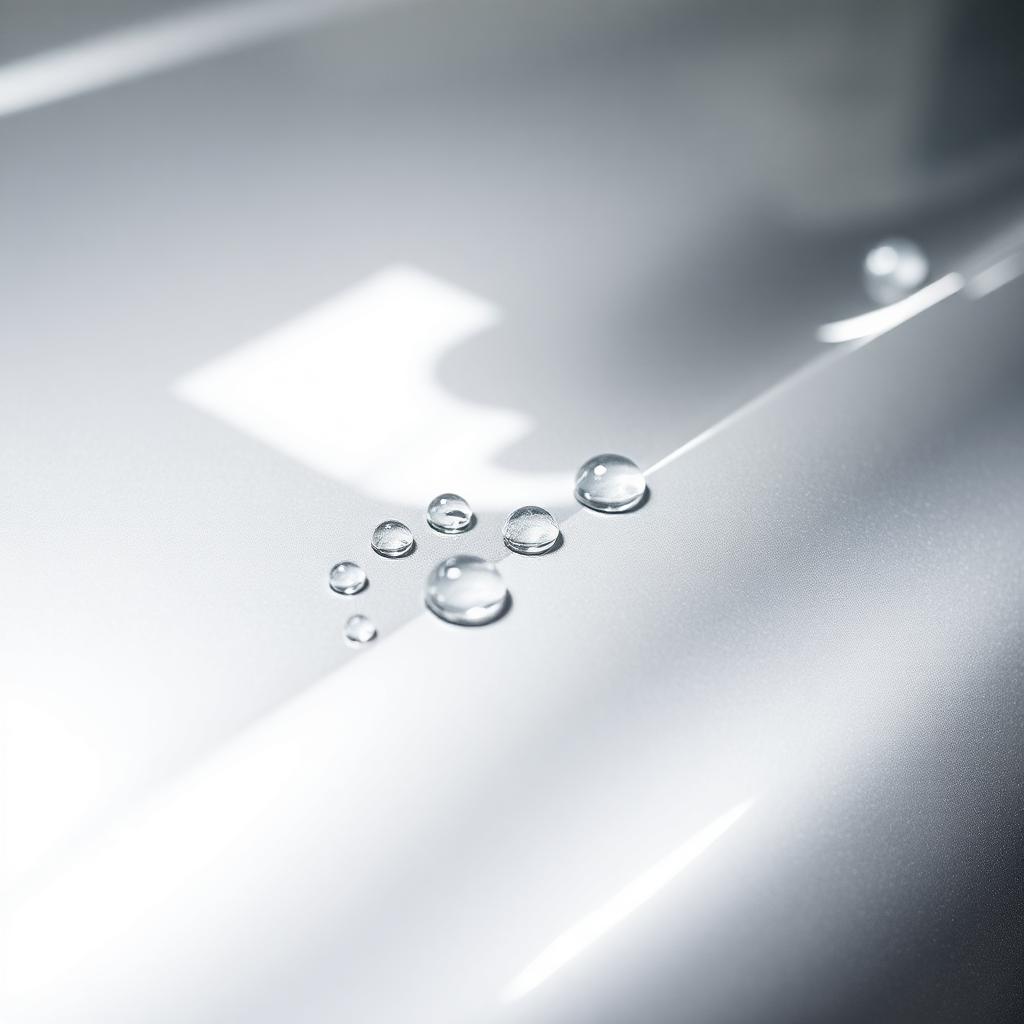 After ceramic coating — tight hydrophobic water beads on glossy silver paint in Tampa Bay
